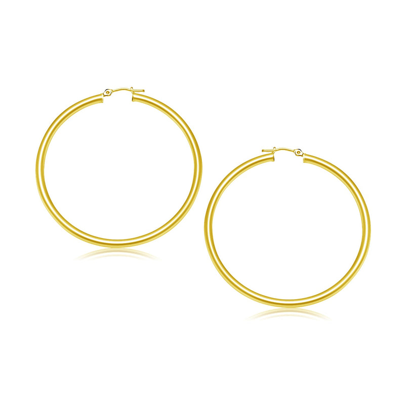 Bids.com 14k Yellow Gold Polished Hoop Earrings (3x30mm) Earrings