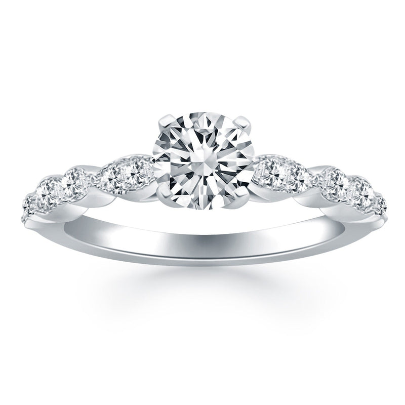 Bids.com 14k White Gold Fancy Shaped Diamond Engagement Ring Rings