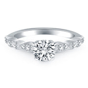 Bids.com 14k White Gold Fancy Shaped Diamond Engagement Ring Rings