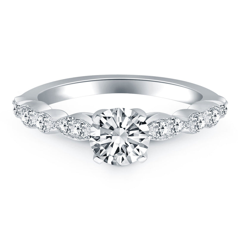 Bids.com 14k White Gold Fancy Shaped Diamond Engagement Ring Rings