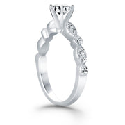 Bids.com 14k White Gold Fancy Shaped Diamond Engagement Ring Rings