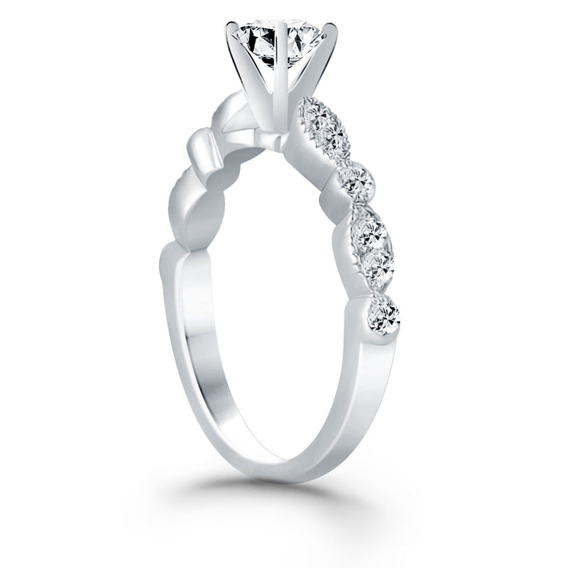 Bids.com 14k White Gold Fancy Shaped Diamond Engagement Ring Rings