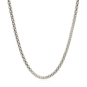 Bids.com Rhodium Plated 2.5mm Sterling Silver Popcorn Style Chain Necklaces