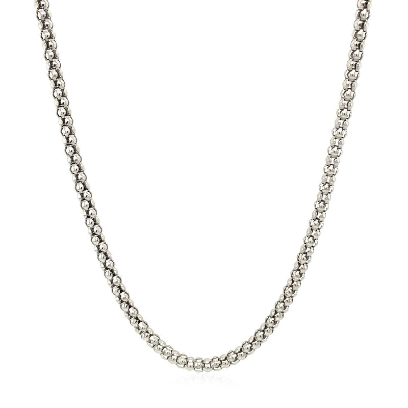 Bids.com Rhodium Plated 2.5mm Sterling Silver Popcorn Style Chain Necklaces