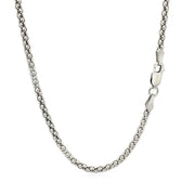 Bids.com Rhodium Plated 2.5mm Sterling Silver Popcorn Style Chain Necklaces