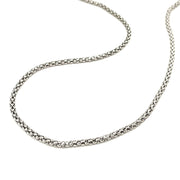 Bids.com Rhodium Plated 2.5mm Sterling Silver Popcorn Style Chain Necklaces