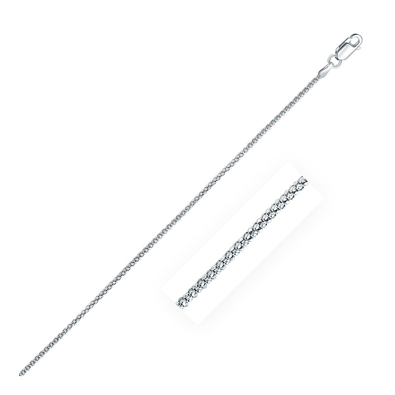 Bids.com Rhodium Plated 1.8mm Sterling Silver Popcorn Style Chain Necklaces