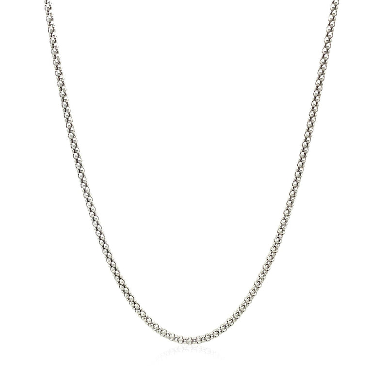 Bids.com Rhodium Plated 1.8mm Sterling Silver Popcorn Style Chain Necklaces