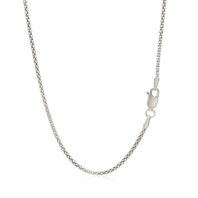 Bids.com Rhodium Plated 1.8mm Sterling Silver Popcorn Style Chain Necklaces