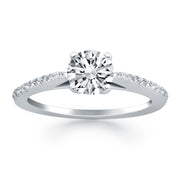 Bids.com 14k White Gold Micro Prong Diamond Cathedral Engagement Ring Rings