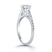 Bids.com 14k White Gold Micro Prong Diamond Cathedral Engagement Ring Rings
