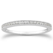 Bids.com 14k White Gold Diamond Micro Pave Diamond Milgrain Wedding Ring Band Rings