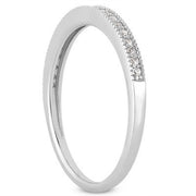 Bids.com 14k White Gold Diamond Micro Pave Diamond Milgrain Wedding Ring Band Rings