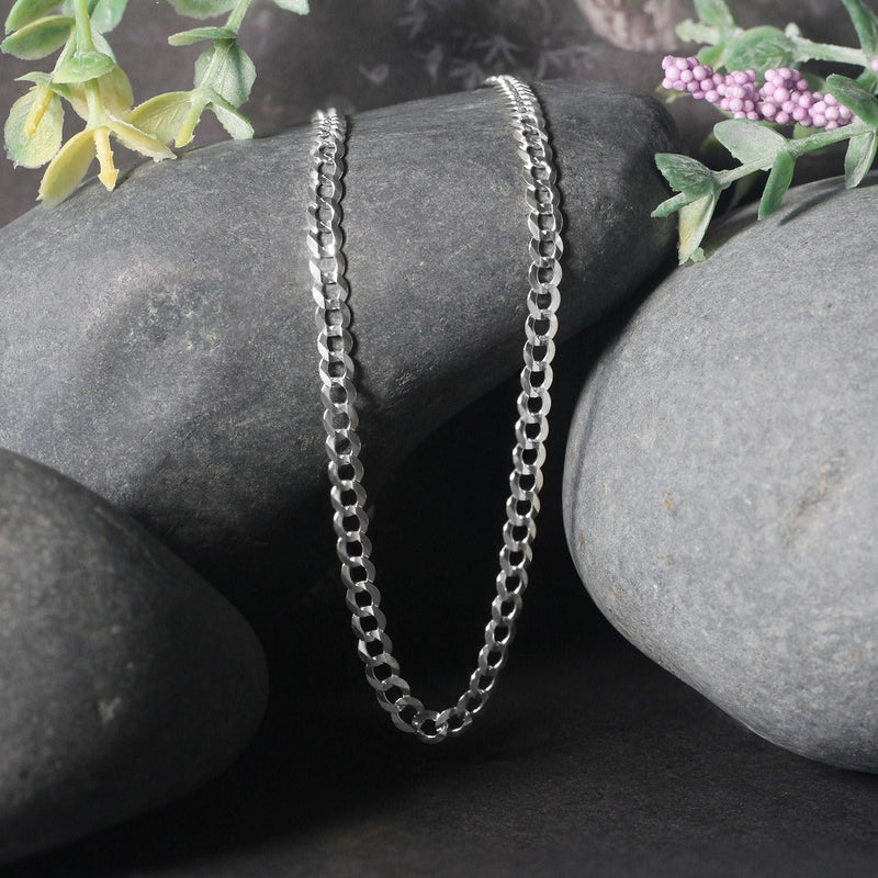 Bids.com 3.6mm 14k White Gold Solid Curb Chain Necklaces