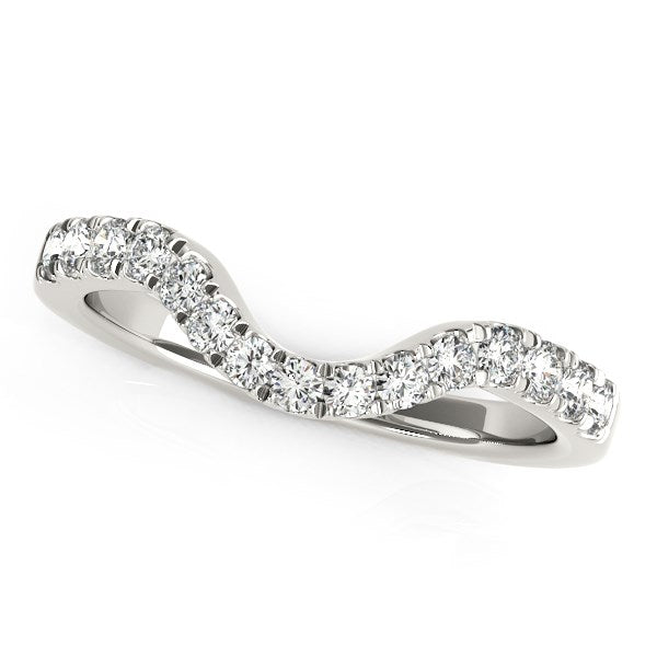 Bids.com 14k White Gold Curved Style Wedding Ring with Diamonds (1/3 cttw) Rings