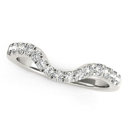 Bids.com 14k White Gold Curved Style Wedding Ring with Diamonds (1/3 cttw) Rings