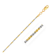 Bids.com 14k White and Yellow Gold Two Tone Sparkle Chain 1.5mm Necklaces