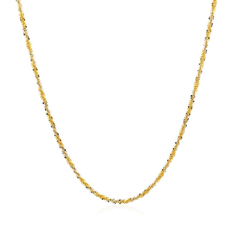 Bids.com 14k White and Yellow Gold Two Tone Sparkle Chain 1.5mm Necklaces
