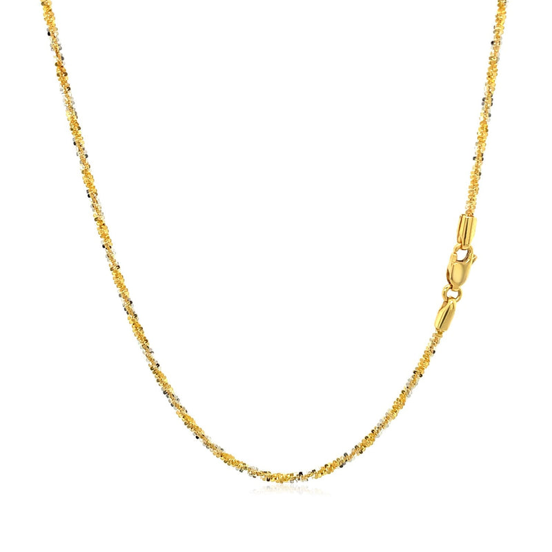 Bids.com 14k White and Yellow Gold Two Tone Sparkle Chain 1.5mm Necklaces