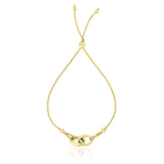 Bids.com 14k Yellow Gold Entwined Rings Adjustable Lariat Style Bracelet Bracelets