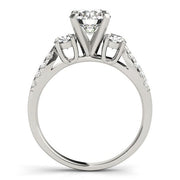 Bids.com 14k White Gold Split Shank 3 Stone Round Diamond Engagement Ring (2 cttw) Rings