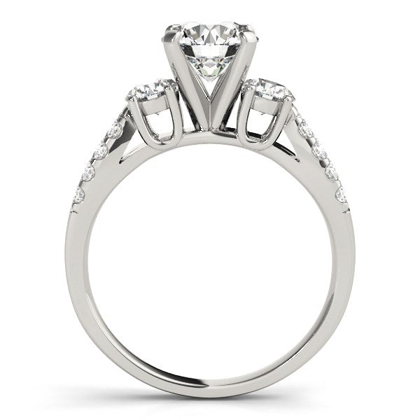 Bids.com 14k White Gold Split Shank 3 Stone Round Diamond Engagement Ring (2 cttw) Rings