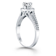 Bids.com 14k White Gold Diamond Halo Split Shank Engagement Ring Rings