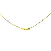 Bids.com 14k Two Tone Gold Anklet with Diamond Cut Heart Style Stations Accessories