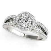 Bids.com 14k White Gold Diamond Engagement Ring with Teardrop Split Shank (7/8 cttw) Rings