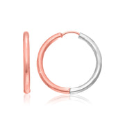 Bids.com 14k Rose & White Gold Hinged Hoop Earrings Earrings