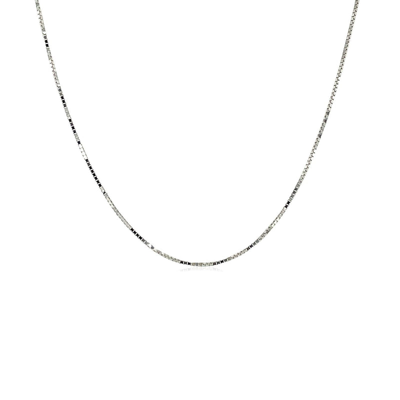 Bids.com 18k White Gold Box Chain 0.6mm Necklaces