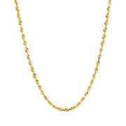 Bids.com 2.5mm 14k Yellow Gold Solid Diamond Cut Rope Chain Necklaces