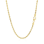 Bids.com 2.5mm 14k Yellow Gold Solid Diamond Cut Rope Chain Necklaces