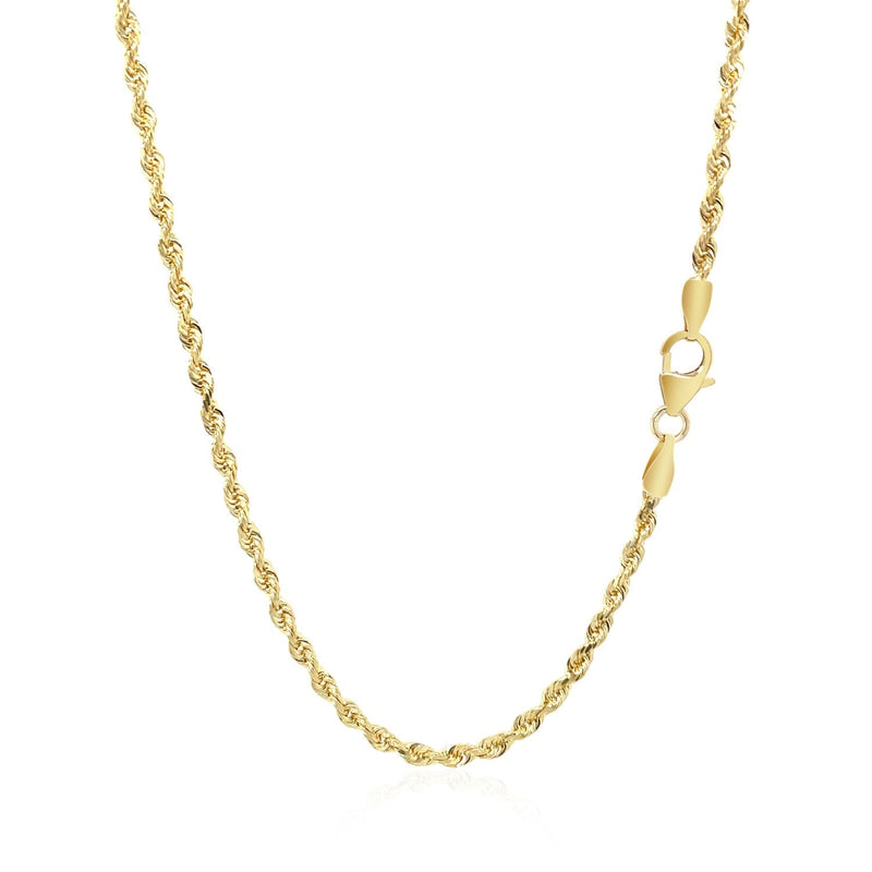 Bids.com 2.5mm 14k Yellow Gold Solid Diamond Cut Rope Chain Necklaces