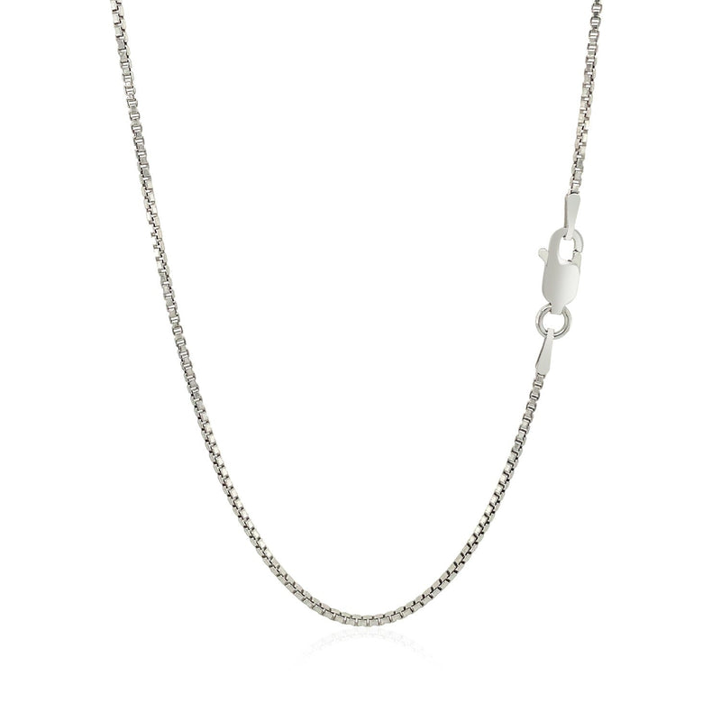 Bids.com Sterling Silver Rhodium Plated Box Chain 1.3mm Necklaces