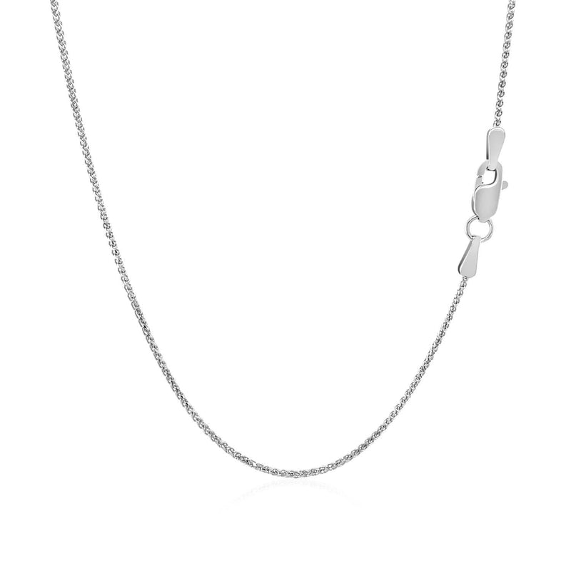 Bids.com 14k White Gold Diamond Cut Round Wheat Chain 1.0mm Necklaces