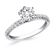 Bids.com 14k White Gold Engagement Ring with Fishtail Diamond Accents Rings