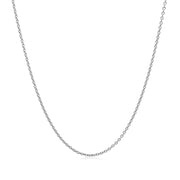 Bids.com 14k White Gold Round Cable Link Chain 1.1mm Necklaces