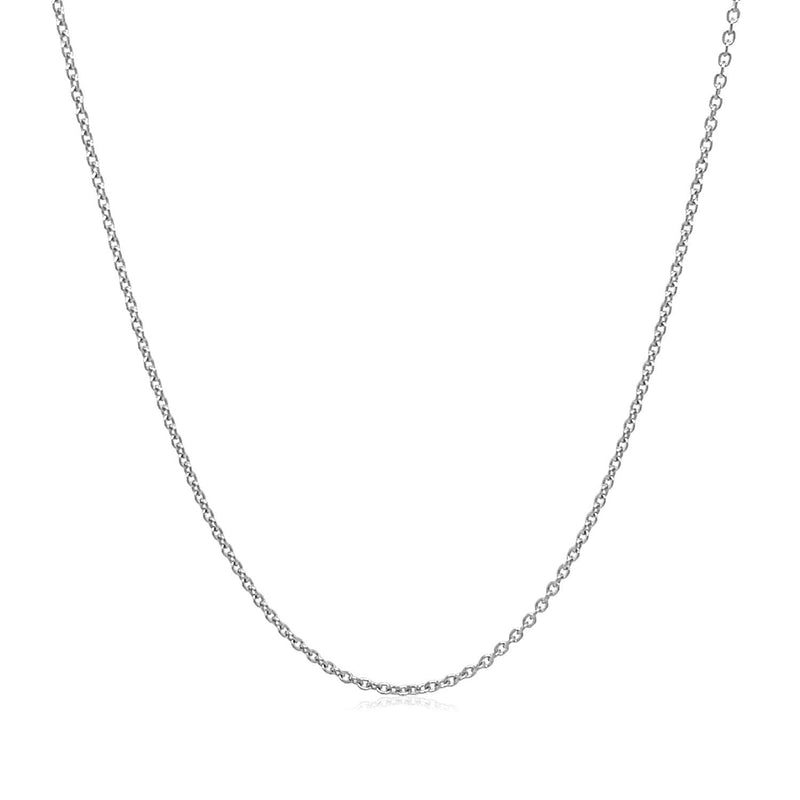 Bids.com 14k White Gold Round Cable Link Chain 1.1mm Necklaces
