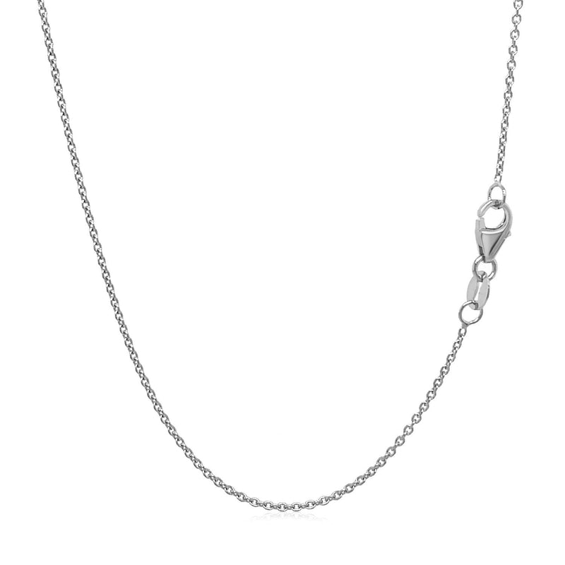 Bids.com 14k White Gold Round Cable Link Chain 1.1mm Necklaces