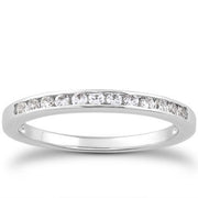 Bids.com 14k White Gold Channel Set Diamond Wedding Ring Band Set 1/3 Around Rings
