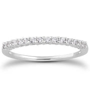 Bids.com 14k White Gold Shared Prong Diamond Wedding Ring Band with Airline Gallery Rings
