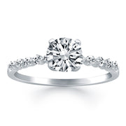 Bids.com 14k White Gold Diamond Engagement Ring with Shared Prong Diamond Accents Rings