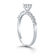 Bids.com 14k White Gold Diamond Engagement Ring with Shared Prong Diamond Accents Rings