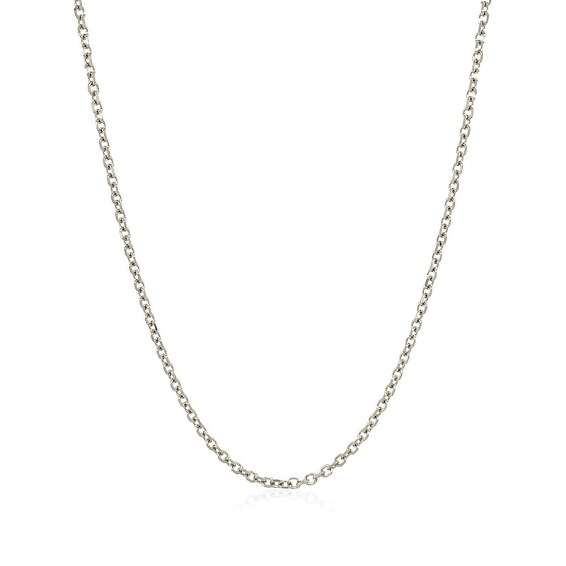 Bids.com 14k White Gold Diamond Cut Cable Link Chain 1.5mm Necklaces