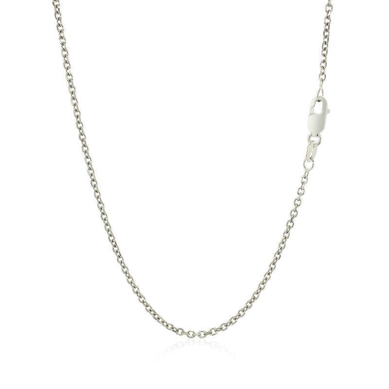 Bids.com 14k White Gold Diamond Cut Cable Link Chain 1.5mm Necklaces