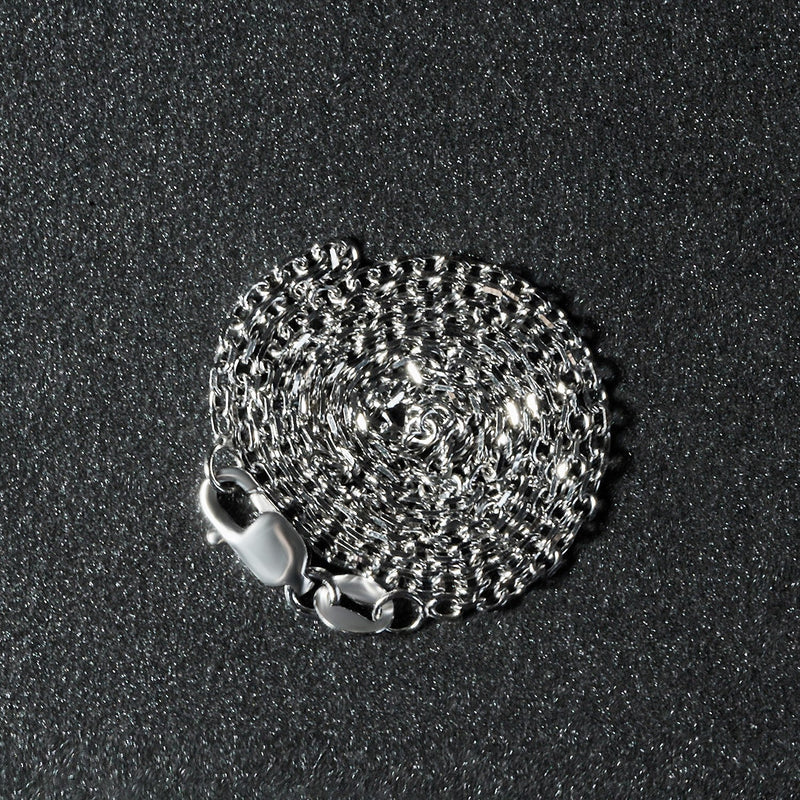 Bids.com 14k White Gold Diamond Cut Cable Link Chain 1.5mm Necklaces