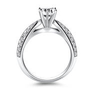 Bids.com 14k White Gold Cathedral Double Row Pave Diamond Engagement Ring Rings