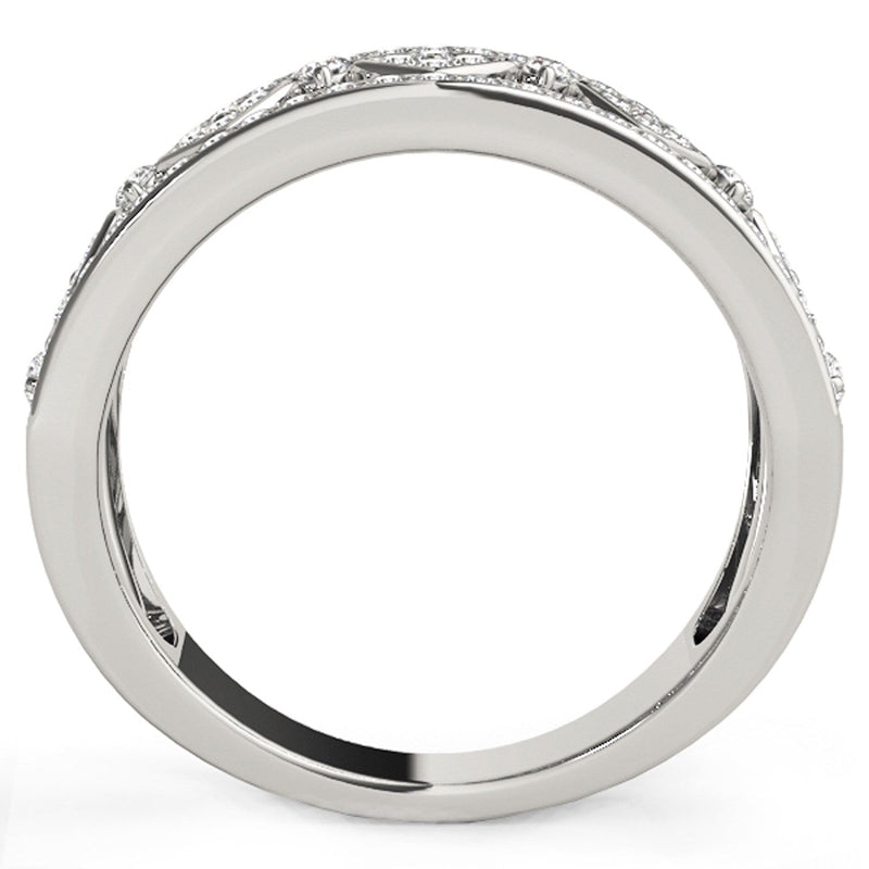 Bids.com Diamond Studded Square Motif Ring in 14k White Gold (1/2 cttw) Rings