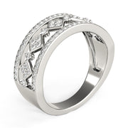 Bids.com Diamond Studded Square Motif Ring in 14k White Gold (1/2 cttw) Rings